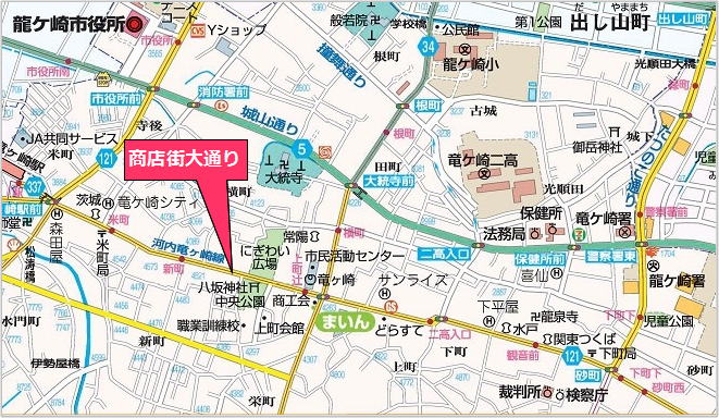 龍ヶ崎商店街地図